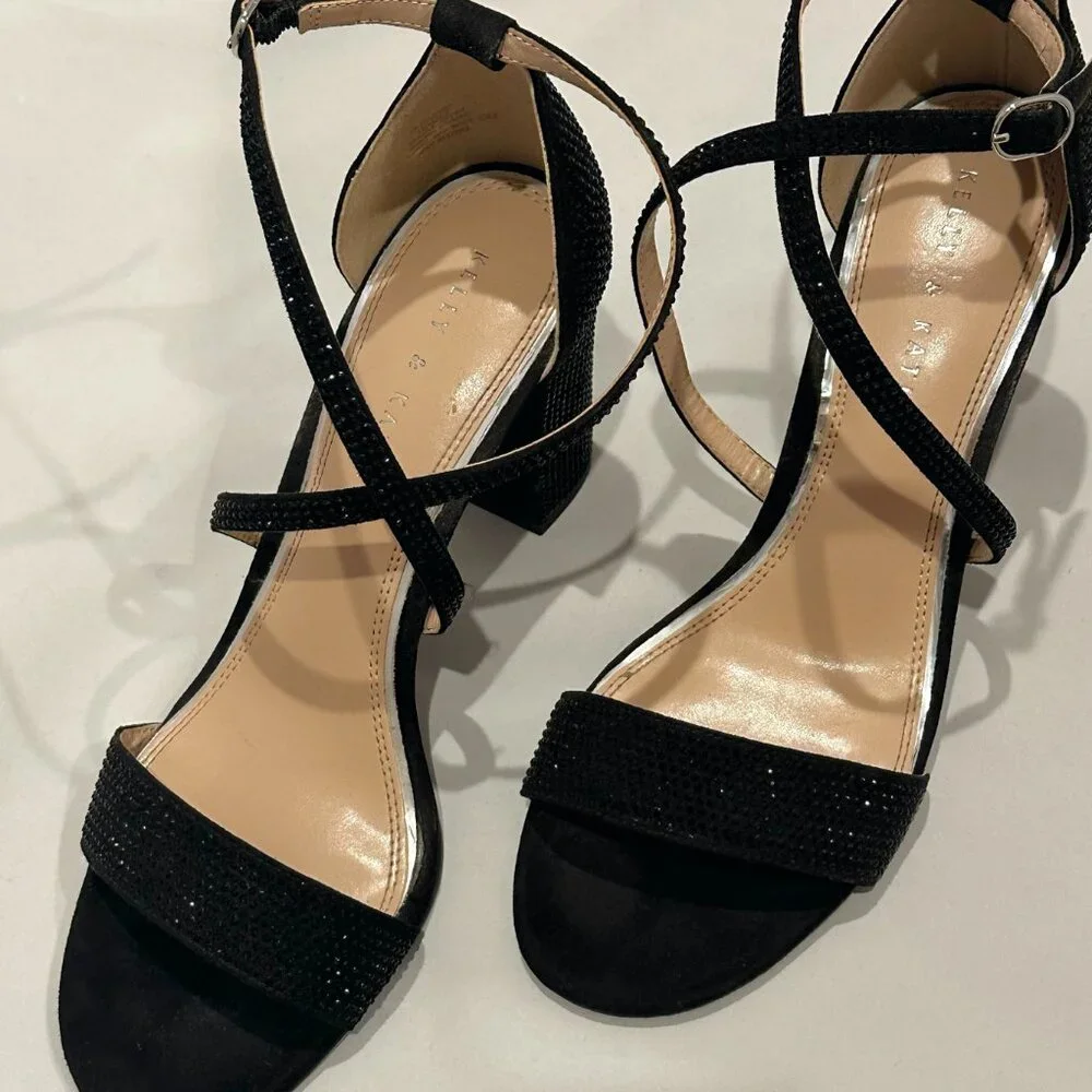 Black 3" sparkly heels by Kelly & Katie - Picture 1 of 6